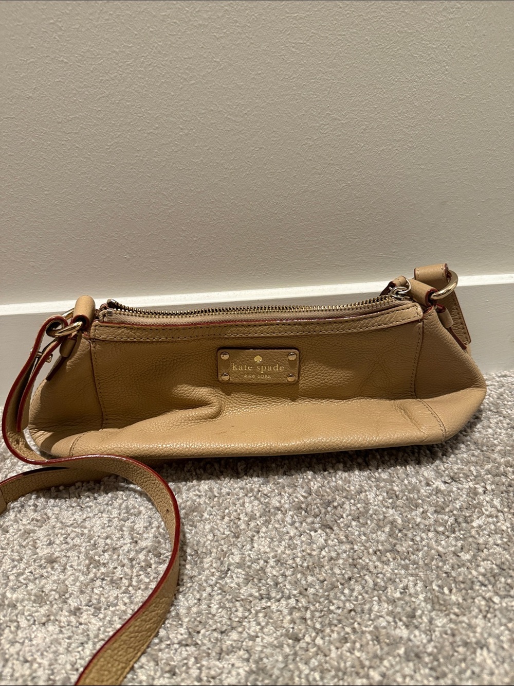 kate spade Beige Leather Crossbody Bag
